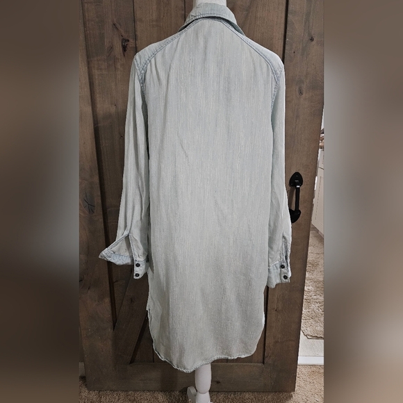 PHILOSOPHY Denim Tencel Button Down  Shirt Dress In Light Blue. Size Small - Picture 10 of 14